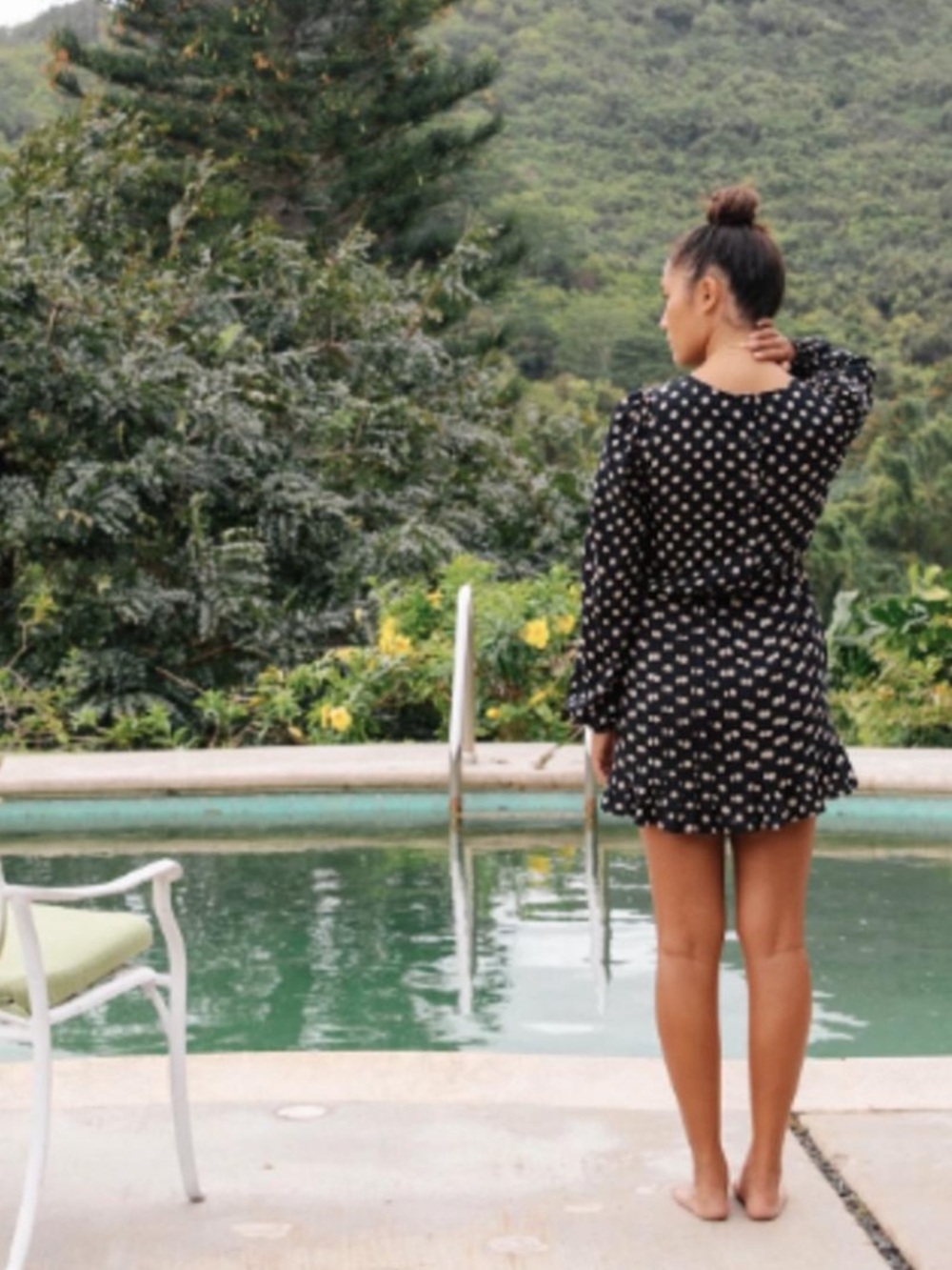 XIX PALMS Polka Dot Positano Terrace Pleated Mini Dress ~ Sz XS ~ Like New